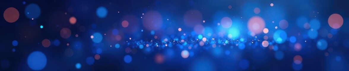 Wall Mural - Blurred blue glowing particles, abstract bokeh backdrop vibrant, dynamic , visual, magical, dynamic