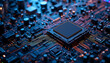 © ganpanjanee-AI - computer motherboard with electronic circuit. high-performance microprocessor. artificial intelligence. advanced computing technology. tecnology background. digital innovation. computer hardware