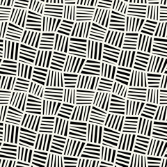 Wall Mural - vector seamless pattern. distorted abstract texture. square monochrome background. contemporary digi