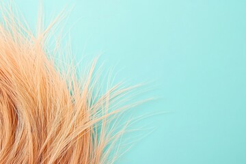 Aufkleber - Frayed hair tips with split ends against a soft turquoise background for vitamins and treatments. Generative AI