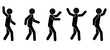 © Татьяна Лесогор - A stick man walks, waves his arms, various poses, a pictogram of a human figure, a group of people on a white background