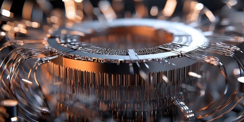 Aufkleber - a solenoid generating a magnetic field, with current flowing through the coils and the field visualized.