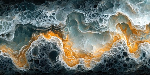 Aufkleber - The abstract artwork presents nature textures, focusing on the fluid and organic forms found in nature, resulting in a rich design with soft gradients and natural pattern