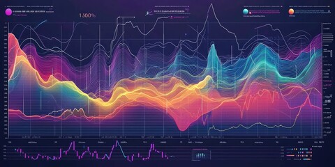 Aufkleber - Chart showing current market trends with clear data points and vibrant colors in a professional financial visualization.