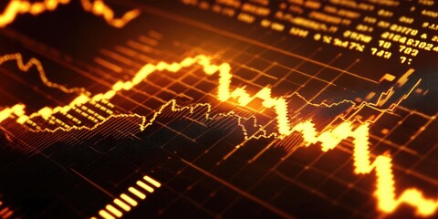 Aufkleber - Economist presenting market trend analysis with detailed graphs and projections in a professional and engaging setting.