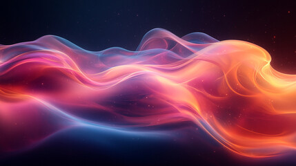 Poster - An abstract digital artwork featuring flowing geometric shapes, dynamic lines, and contrasting shades against a black background, symbolizing modernity, transformation, and complexity.

