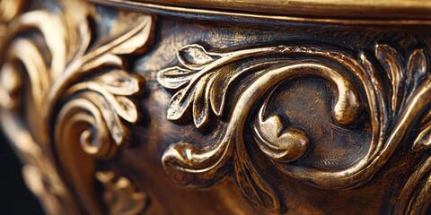 Poster - tarnished brass with rich patina and intricate engravings, perfect for vintage, luxurious designs.