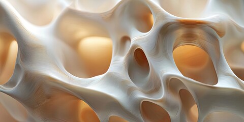 Fototapete - A detailed shot of abstract organic forms, with smooth curves and natural textures blending into a harmonious composition.