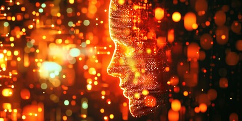 Poster - a glowing AI brain in a cyberpunk environment, with intricate neural networks, data streams, and advanced technology aesthetics.