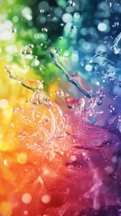 Poster - Chromatic liquid burst showcasing vibrant hues and dynamic splash effect