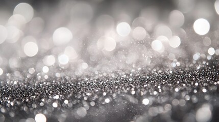 Wall Mural - Abstract silver glitter bokeh background.