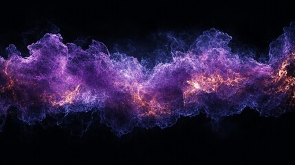 Wall Mural - abstract purple and orange smoke wave on black background.