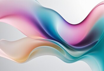 Wall Mural - Vibrant Multilayered Glass: A Flowing Gradient of Soft Colors and Geometric Patterns