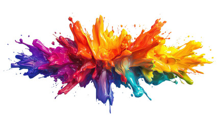 Fototapete - Colorful paint splashing on transparent background