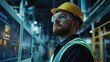 © Ketua - Industrial Worker in Safety Gear Looking Up at a Monitor