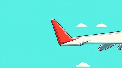 Poster - Explore the intricate textures of an airplanes tail fin in this modern cartoonstyle illustration. Perfect for design inspiration