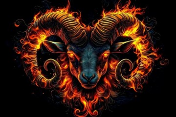 Wall Mural - vibrant representation of aries, showcasing its fiery nature and astrological significance.