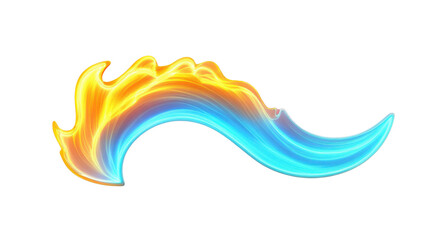 Poster - Abstract fire and ice wave effect on transparent background