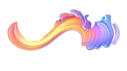 Poster - Colorful abstract wave flowing on transparent background
