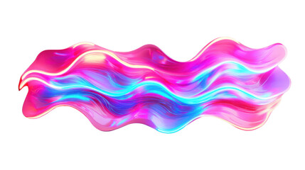 Poster - Neon pink and blue wavy shape on transparent background