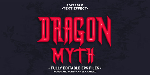 Poster - 3d inflate dragon myth text effect