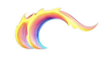 Poster - Colorful abstract wave flowing on transparent background