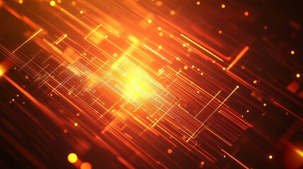 Abstract coding concept with glowing lines and symbols, symbolizing innovation and digital transformation.