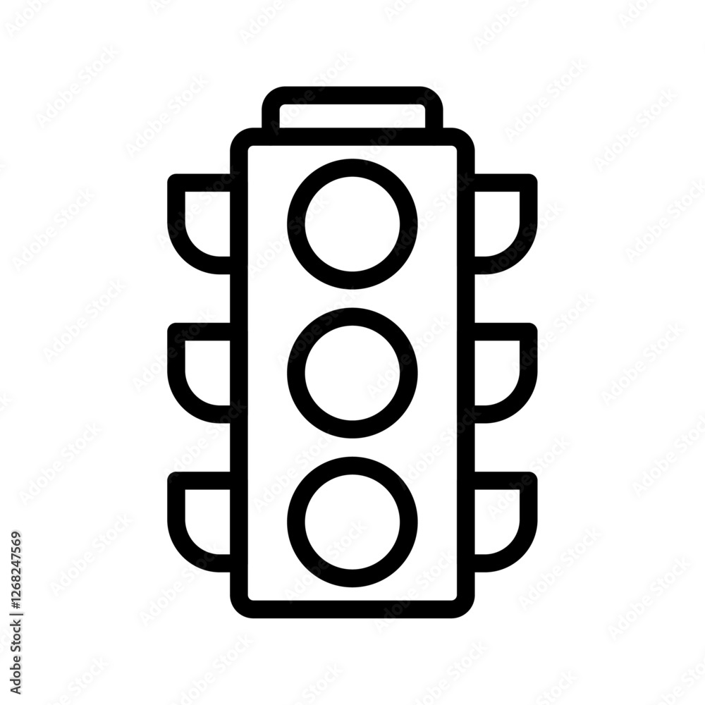 traffic light icon Simple thin line stroke vector Stock Vector | Adobe ...
