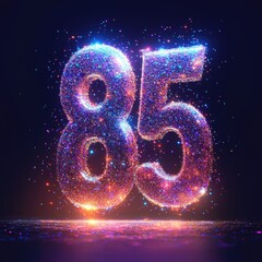 Wall Mural - Glowing Number 85