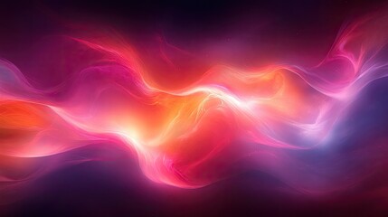 Wall Mural - Abstract vibrant waves of color flowing seamlessly with gradients of pink, orange, and purple hues