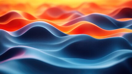 Wall Mural - Abstract waves of vibrant colors flowing together, creating a dynamic and captivating visual effect