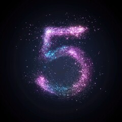Wall Mural - Colorful Cosmic Number Five