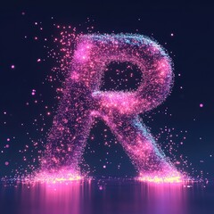 Wall Mural - Cosmic Letter R Illustration