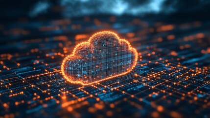 Poster - Data transfer in business digitization, showcasing seamless integration of digital tools, cloudbased systems, and secure communication protocols, highresolution, techfocused