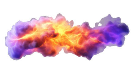 Poster - Colorful smoke cloud with transparent background creating abstract shapes