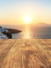 Leinwandbilder - A warm-toned wooden table with a softly blurred background, ideal for cozy interior design visuals.
