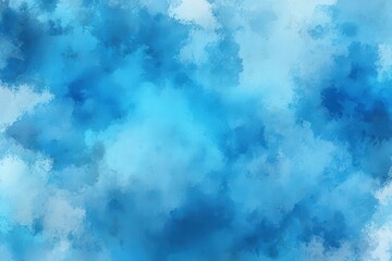 Wall Mural - abstract blue watercolor background with soft cloud texture