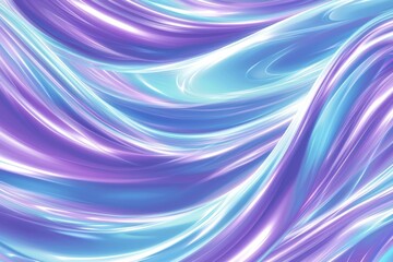 Wall Mural - vibrant abstract waves in purple and blue with glossy texture