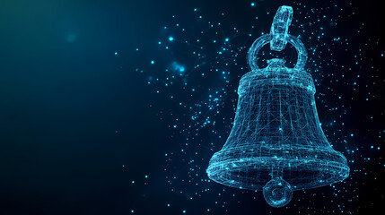 Aufkleber - Digital Bell: A mesmerizing, digital representation of a bell. The image evokes innovation, technology, and the potential of connectivity.