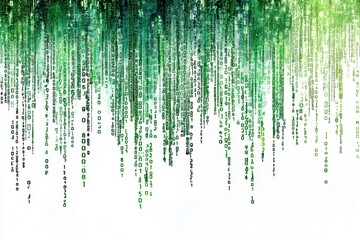 green digital rain data stream background