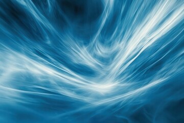 Wall Mural - Abstract Blue Waves with Swirling Patterns and Light Effects