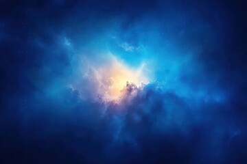 Wall Mural - mystical blue and orange cosmic cloud formation in space