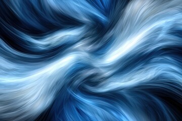 Wall Mural - abstract blue waves with smooth flowing movement and depth