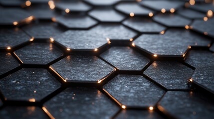 Poster - professional digital background of hexagonal networks, showing human social connections and highlighting the power of community collaboration