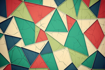 Wall Mural - A vibrant abstract triangle background with varying sizes and angles intersecting dynamically.