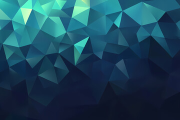 Wall Mural - A vibrant abstract triangle background in shades of blue. Triangles overlap, creating depth and movement.