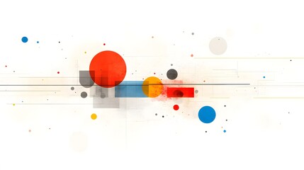 Poster - Abstract Geometric Art with Colorful Circles and Lines in Bright Design