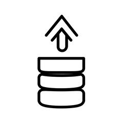 Poster - Database icon with upward arrow, progress, upload, data transfer, and growth.