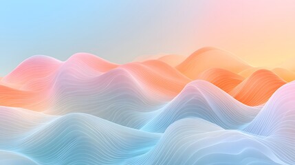 Poster - Abstract Wavy Background in Soft Blue and Pink Tones for Design