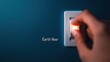 © JCreative - world earth hour day concept. Minimalist Hand Turning Off Light Switch in a Modern Interior